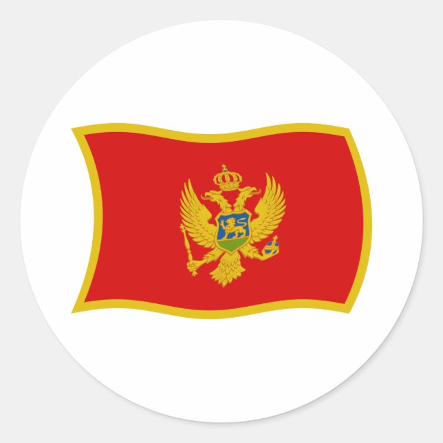 Montenegro-Flaggenaufkleber Runder Aufkleber (Vorderseite)