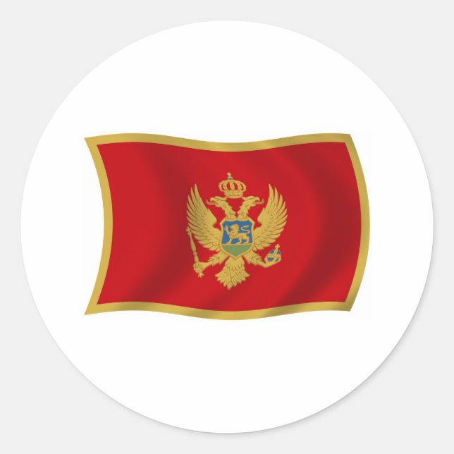 Montenegro-Flaggenaufkleber Runder Aufkleber (Vorderseite)