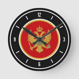 Montenegro-FlaggenElegant Runde Wanduhr