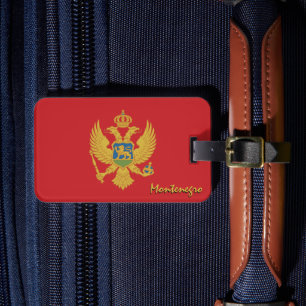 Montenegro Gepäckmarken, patriotische Flagge Gepäckanhänger
