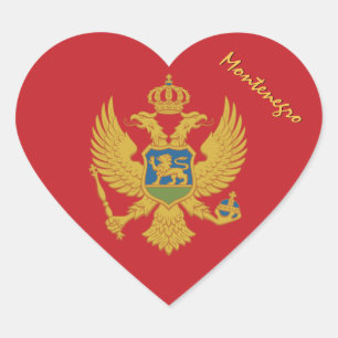 Montenegro Herz Sticker, Patrioten Montenegro Flag Herz-Aufkleber