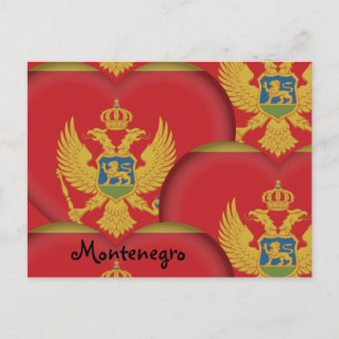 Montenegro - Herz und Montenegro - Flagge / Monten Postkarte