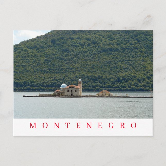 Montenegro Insel Kirche Aussicht Postkarte (Vorderseite)