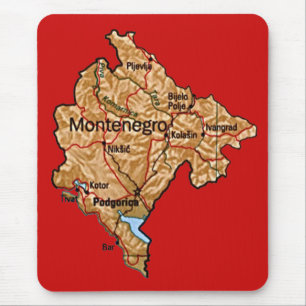 Montenegro-Karte Mousepad