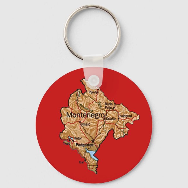 Montenegro Karte Schlüsselanhänger (Vorderseite)