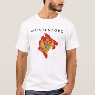 Montenegro-Landesflaggekarten-Formsymbol T-Shirt