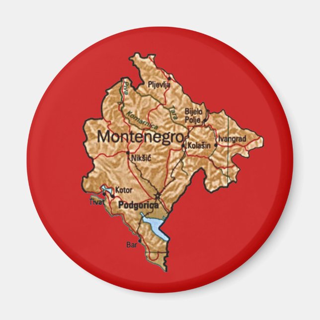 Montenegro Map Magnet (Vorne)