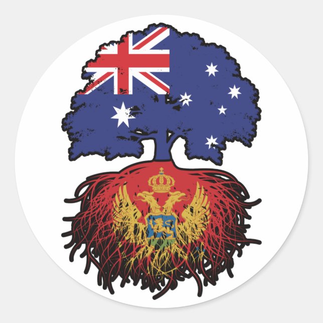 Montenegro Montenegro, Australischer Tree Runder Aufkleber (Vorderseite)