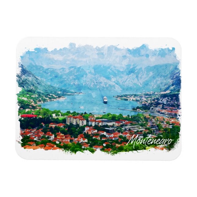 Montenegro Panorama Landschaft Balkanreise Magnet (Horizontal)