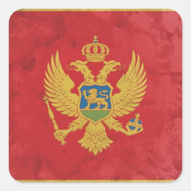 Montenegro Quadratischer Aufkleber (Vorderseite)