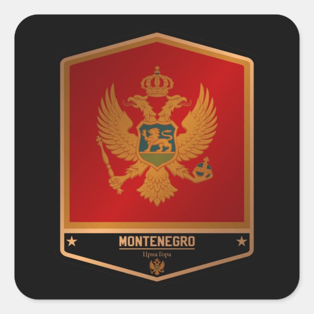 Montenegro Quadratischer Aufkleber (Vorderseite)