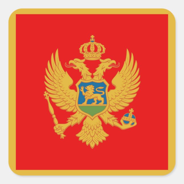Montenegro Quadratischer Aufkleber (Vorderseite)