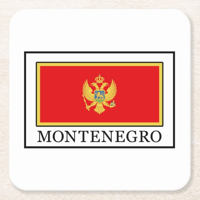 Montenegro Rechteckiger Pappuntersetzer (Vorderseite)
