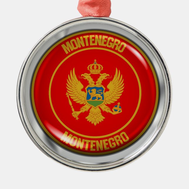 Montenegro-RundEmblem Ornament Aus Metall (Vorne)