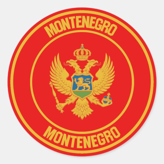 Montenegro-RundEmblem Runder Aufkleber (Vorderseite)