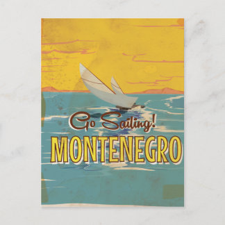 Montenegro segelt Vintage Reiseplakat Postkarte