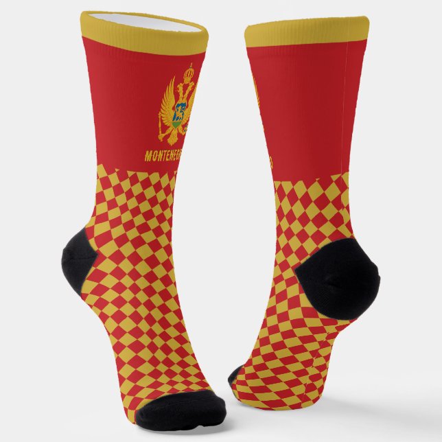 Montenegro Socks, Montenegro Flag Mode / Sport Socken (Gewinkelt)