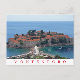 Montenegro Sveti Stefan Panoramablick Postkarte