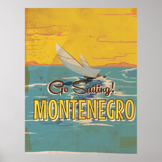 Montenegro Vintage Reiseplakat Poster (Vorne)