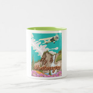 Montenegro Vintages Flugplakat Zweifarbige Tasse