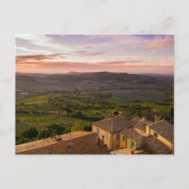 Montepulciano Italien Landschaft, Weinberge und Zu Postkarte