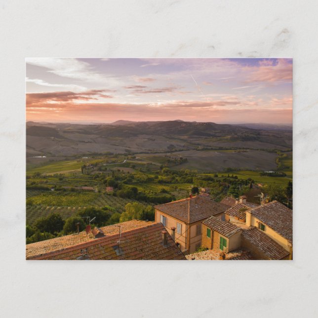 Montepulciano Italien Landschaft, Weinberge und Zu Postkarte (Vorderseite)