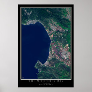 Monterey Bay California Satellite Poster Map