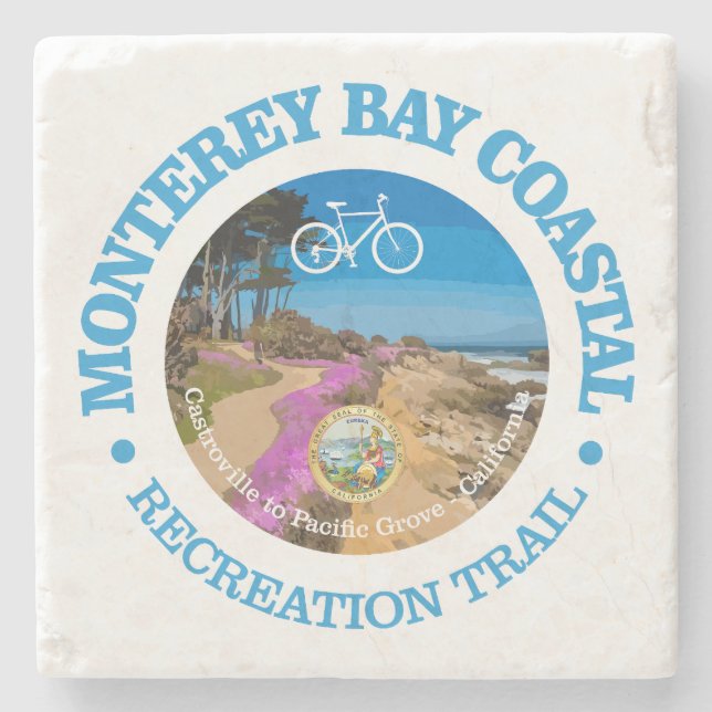Monterey Bay CRT (Fahrrad c) Steinuntersetzer (Vorderseite)