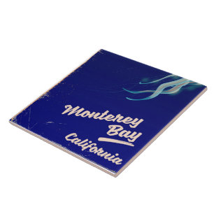 Monterey Bay Kalifornien Quallen Vintage-Reise Fliese