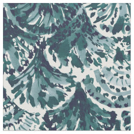 MONTEREY BAY MERMAID Indigo Scallop Küste Stoff