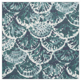 MONTEREY BAY MERMAID Indigo Scallop Küste Stoff