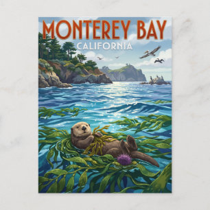 Monterey Bay Seeotter Kalifornien Postkarte