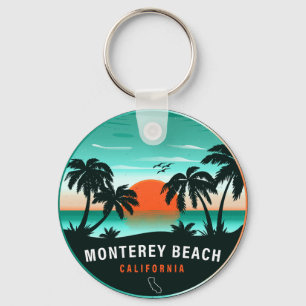 Monterey Beach California Retro Sunset Souvenirs Schlüsselanhänger