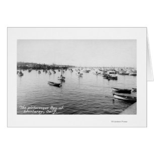 Monterey, CA - Bucht mit Hunderten von Holzbooten