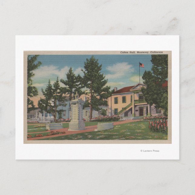 Monterey, CA - Colton Hall View und Grounds Postkarte (Vorderseite)