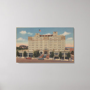 Monterey, CA - Hotel-San- Carlosansicht Leinwanddruck