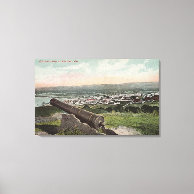 Monterey, CA - Vogelperspektive von Monterey Leinwanddruck (Vorderseite)