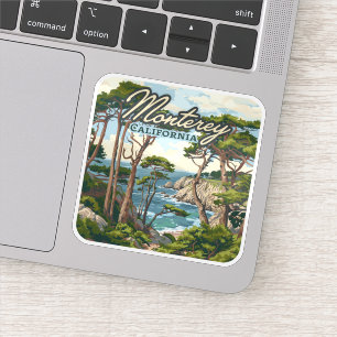 Monterey California Cypress Trees Ocean Coast Aufkleber