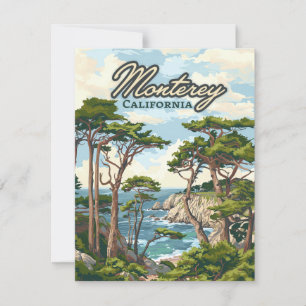 Monterey California Cypress Trees Ocean Coast Card