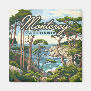 Monterey California Cypress Trees Ocean Coast Magnet