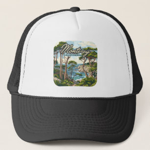Monterey California Cypress Trees Ocean Coast Truckerkappe