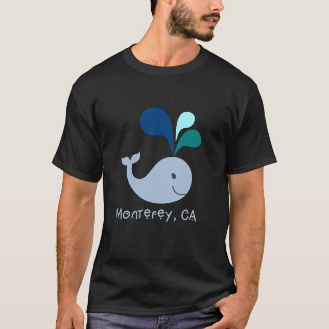 Monterey California Niedlich Whale Lover Cartoon T-Shirt (Vorderseite)