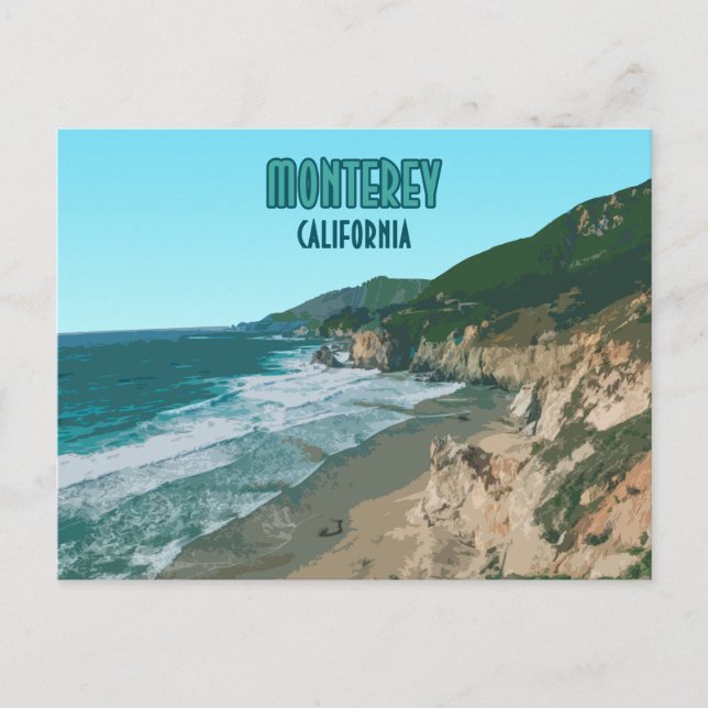 Monterey California Pacific Coast Highway Vintag Postkarte (Vorderseite)