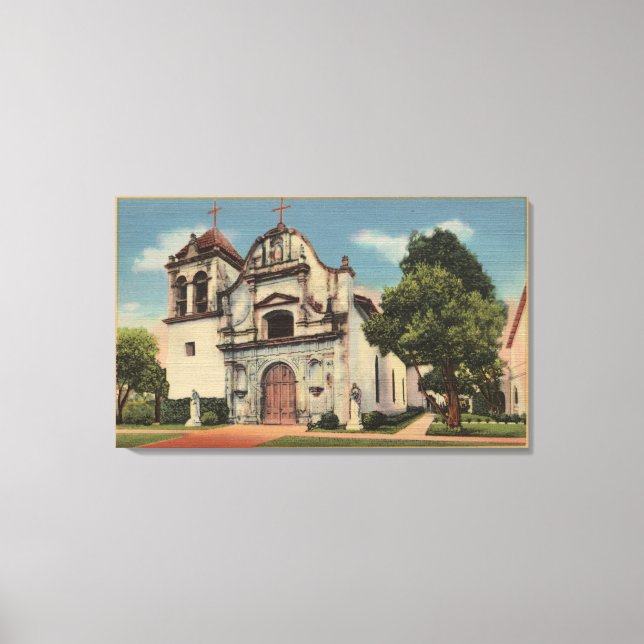 Monterey, California View of Royal Presido Chape Leinwanddruck (Vorderseite)