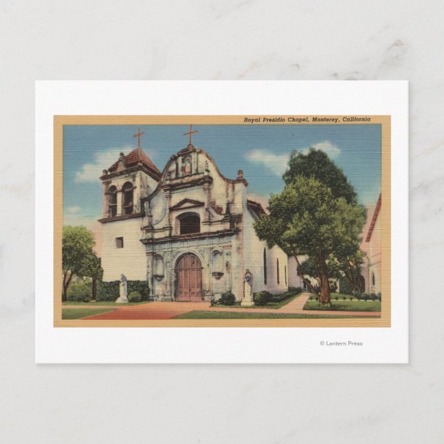 Monterey, California View of Royal Presido Chape Postkarte (Vorderseite)