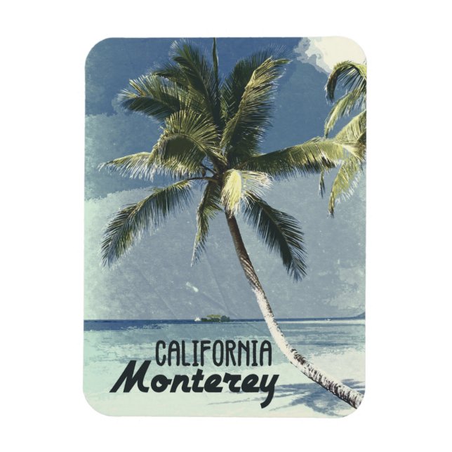 Monterey California Vintag Beach Travel Art Magnet (Vertikal)