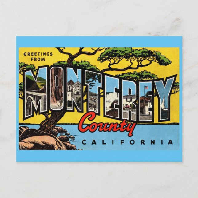 Monterey California Vintag Grußkarte Postkarte (Vorderseite)
