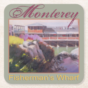 Monterey Fishermans Wharf Landschaftliche kaliforn Rechteckiger Pappuntersetzer