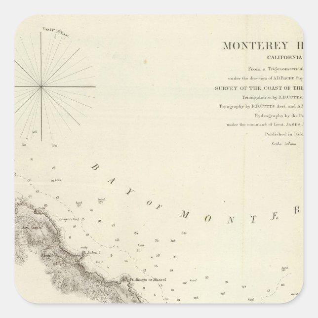 Monterey Harbour, Kalif Quadratischer Aufkleber (Vorderseite)