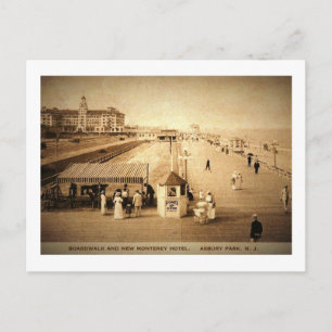 Monterey Hotel, Boardwalk, Asbury Park, NJ Vintag Postkarte